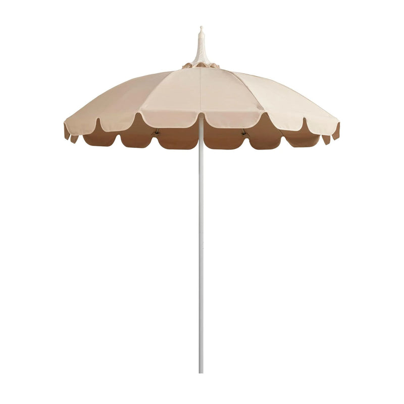 In Linen, the Pagoda Umbrella delivers crisp, architectural shade with UPF50+ protection and commercial-grade durability for refined outdoor spaces.