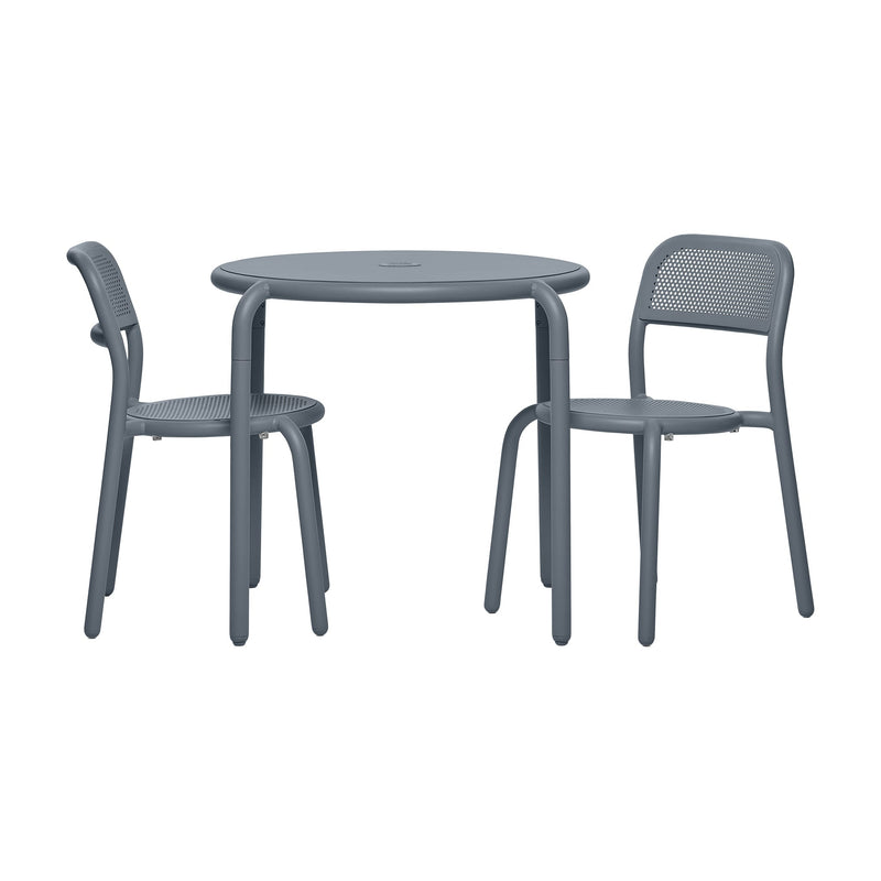 Toní Bistro Set in elephant by Fatboy, featuring a sleek table and two chairs, perfect for modern and durable outdoor dining.