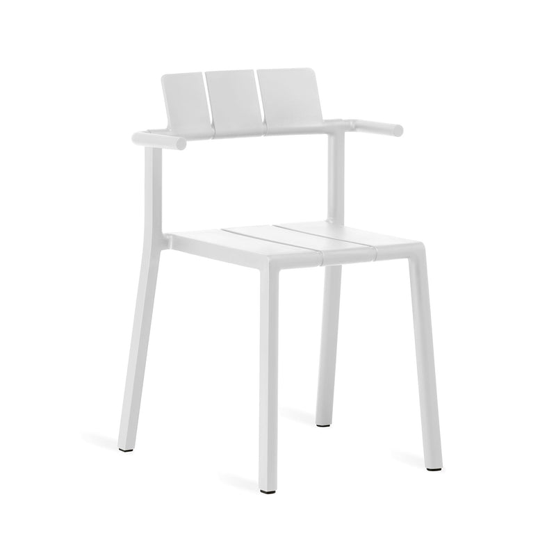 Yard armchair by TOOU Design in white, featuring ergonomic comfort, durable polypropylene material, and a modern, stackable design.