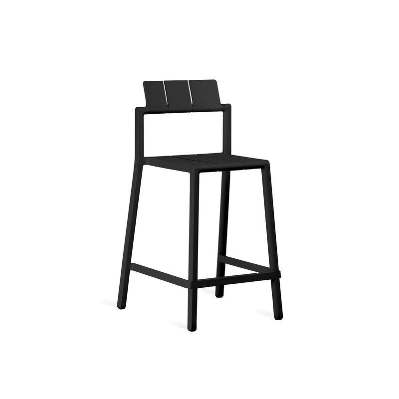 Yard counter stool by TOOU Design in black, featuring a 68 cm seat height, durable polypropylene, and a sleek, stackable design.