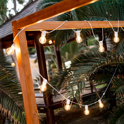 Newgarden's Allegra Garland: Novel, versatile decor for events, homes, outdoors. Unique vintage design with integrated LED bulbs.