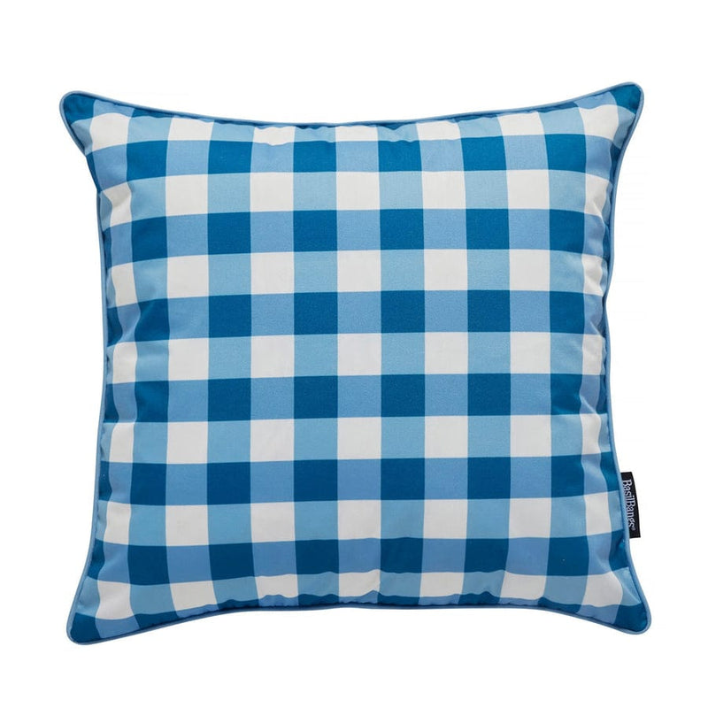 Outdoor Cushion - 50x50cm gingham mineral  -  Throw Pillows  by  Basil Bangs